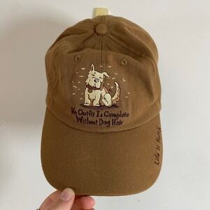 Life‎ Is Ruff Brown Baseball Hat Funny Cap Embroidered Dog Women's Hat